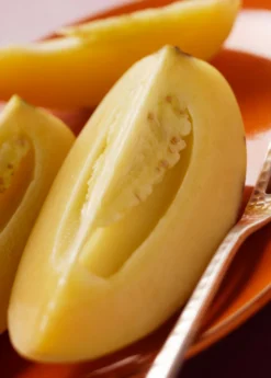 Pepino Dulce (Solanum Muricatum) -Sow Exotic Shop pepino dulce fruit cut open